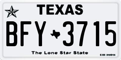 TX license plate BFY3715