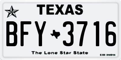 TX license plate BFY3716