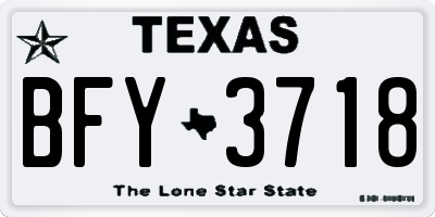 TX license plate BFY3718
