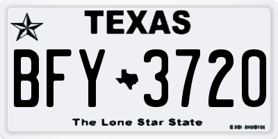 TX license plate BFY3720