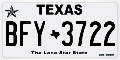 TX license plate BFY3722