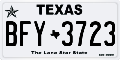TX license plate BFY3723