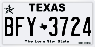 TX license plate BFY3724