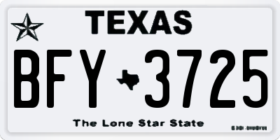 TX license plate BFY3725