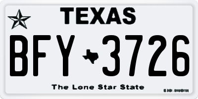 TX license plate BFY3726