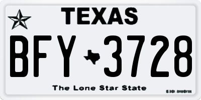 TX license plate BFY3728