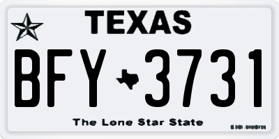 TX license plate BFY3731