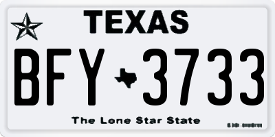 TX license plate BFY3733