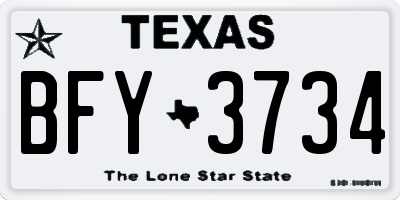 TX license plate BFY3734