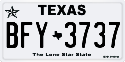 TX license plate BFY3737