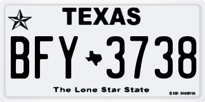 TX license plate BFY3738