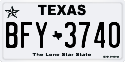 TX license plate BFY3740