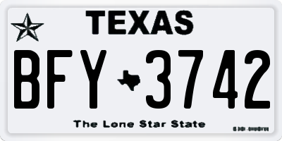 TX license plate BFY3742