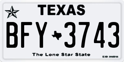 TX license plate BFY3743