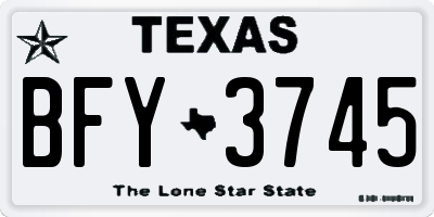 TX license plate BFY3745