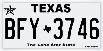 TX license plate BFY3746
