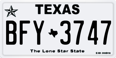 TX license plate BFY3747
