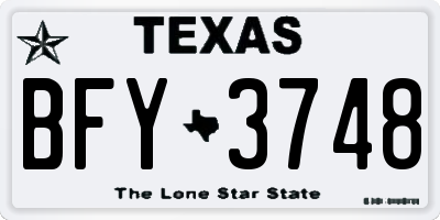 TX license plate BFY3748