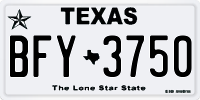 TX license plate BFY3750