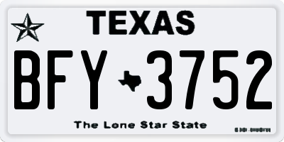TX license plate BFY3752