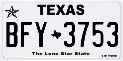 TX license plate BFY3753