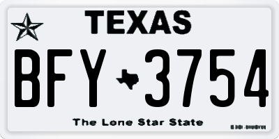 TX license plate BFY3754