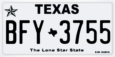 TX license plate BFY3755