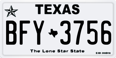 TX license plate BFY3756