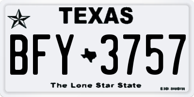 TX license plate BFY3757