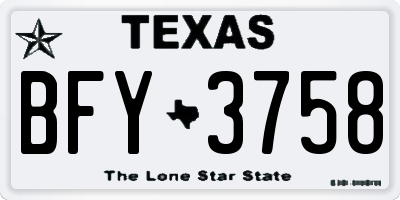 TX license plate BFY3758