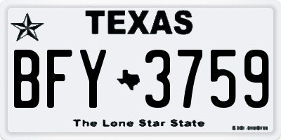 TX license plate BFY3759