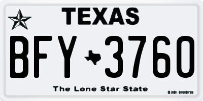 TX license plate BFY3760
