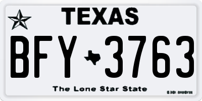 TX license plate BFY3763