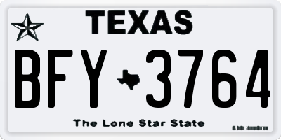 TX license plate BFY3764