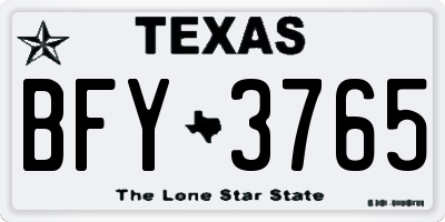 TX license plate BFY3765