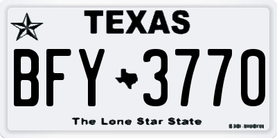 TX license plate BFY3770