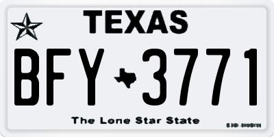 TX license plate BFY3771