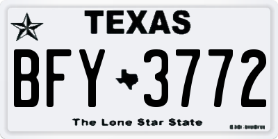 TX license plate BFY3772