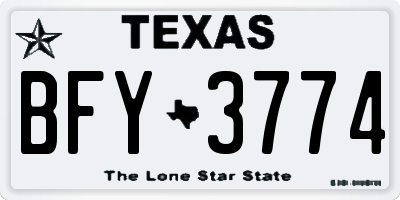 TX license plate BFY3774