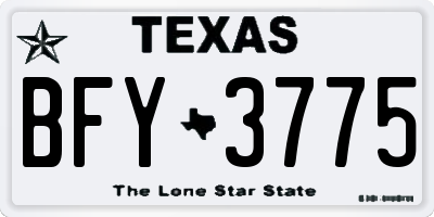 TX license plate BFY3775