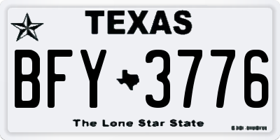 TX license plate BFY3776