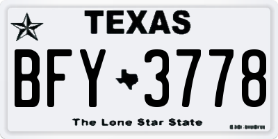 TX license plate BFY3778