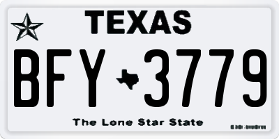 TX license plate BFY3779
