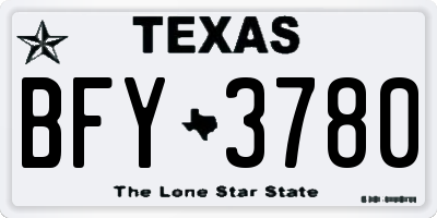 TX license plate BFY3780