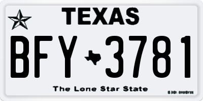 TX license plate BFY3781