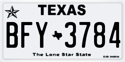 TX license plate BFY3784