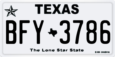 TX license plate BFY3786