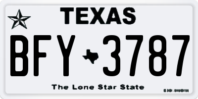TX license plate BFY3787