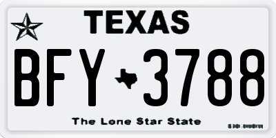 TX license plate BFY3788