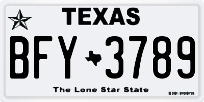 TX license plate BFY3789